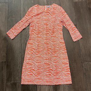 EUC J. McLaughlin Animal Wave Print Sheath Dress -- M